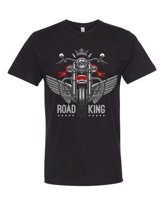 Road King Корона Крылья Мотоцикл Футболка Графический Дизайн Унисекс Взрослые
