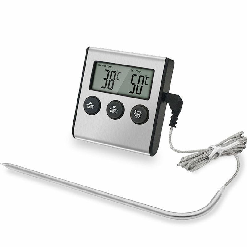 Kitchen Digital Cooking Thermometer Meat Food Temperature for Oven BBQ Grill Timer Function with Probe Heat Meter for Cooking