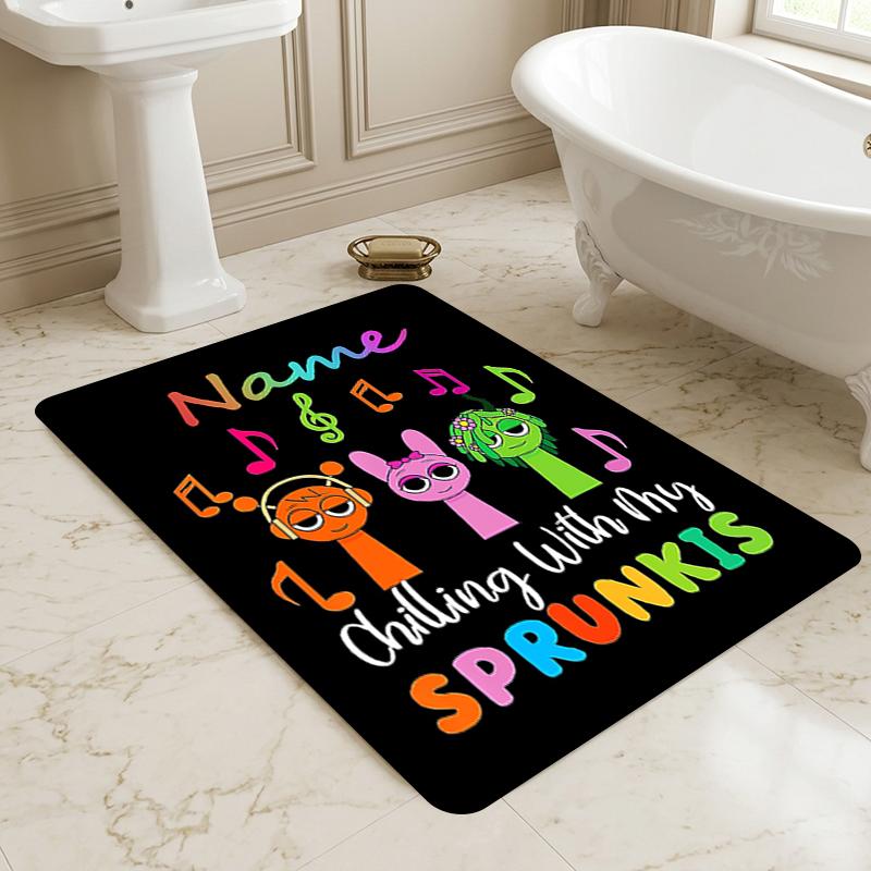 Custom Name Sprunki World Living Room Non-Slip Area Rug Soft Carpet for Bedroom Kids Playroom Sofa Office Home Decor Doormat