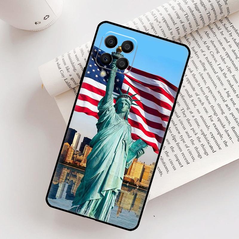 Флаг Америки Статуя Свободы Чехол Для Samsung Galaxy M21 M31 M13 M33 M53 M15 M35 M55 M16 M36 M56 M12 M32 M52 M14 M34 M54