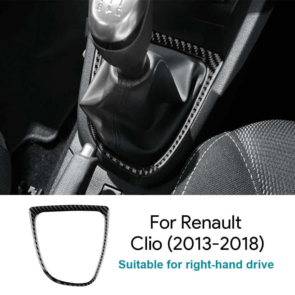 Car Styling Gearshift Frame Carbon Fiber Decoration Sticker Trim For Renault Clio 2013-2018 Decorative Trim Strips Interior Part