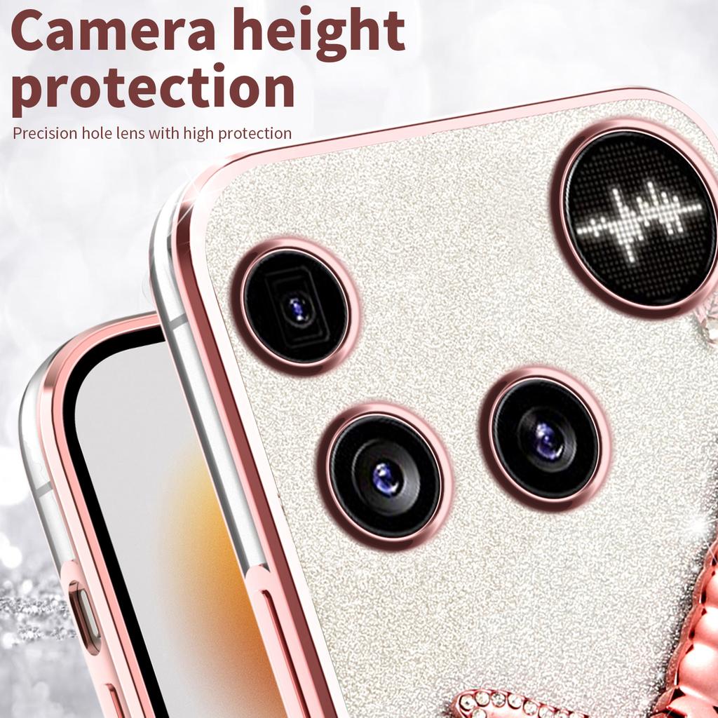 For Nothing Phone (3) 5G Case Dragonfly Kickstand TPU Flowers Glitter Phone Cover