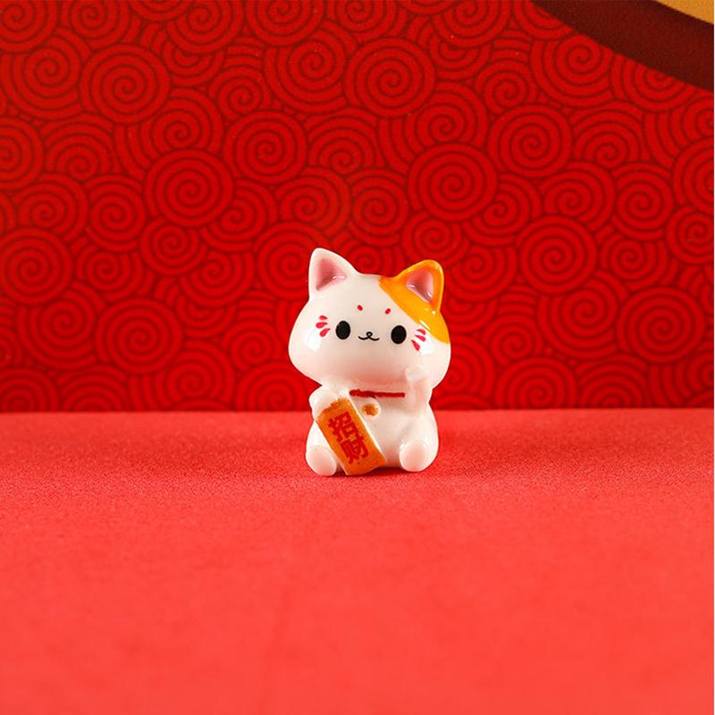 Настольный орнамент Lucky Cat, украшение для автомобиля, весенний фестиваль, настольный орнамент, удача, богатство, приветствующий кошачий орнамент