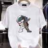 Space Robot Print Oversized Tshirt Unisex Tops Cotton Tees Fitness Tshirt Streetwear Graphic T Shirt Fashion Unisexs Clothing