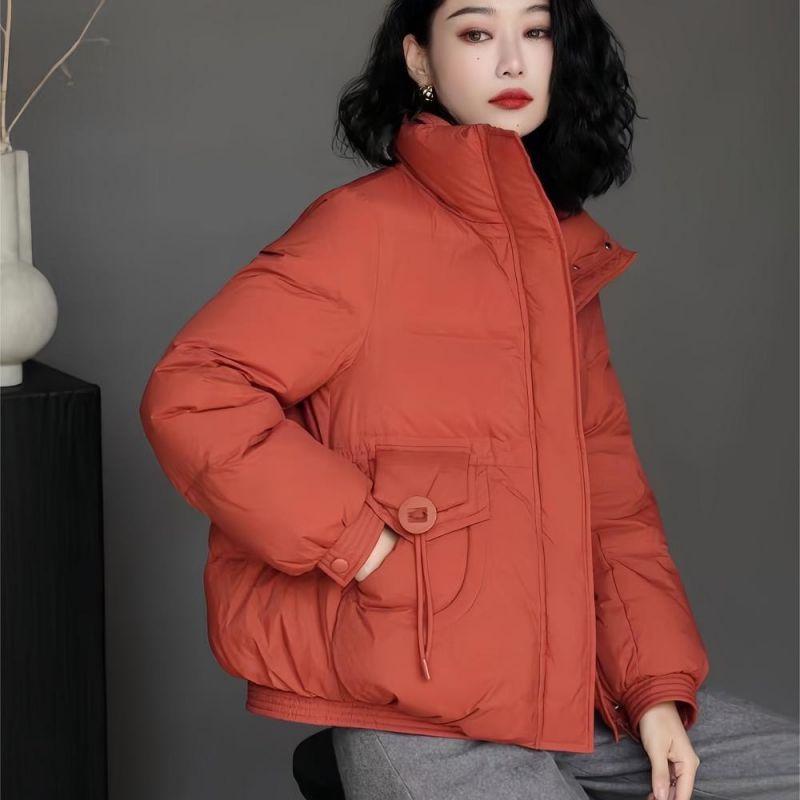 Короткий пуховик с двойным покрытием, женский, зима 2025, новый, свободный, высококлассный, в зарубежном стиле, куртка из пуха белой утки