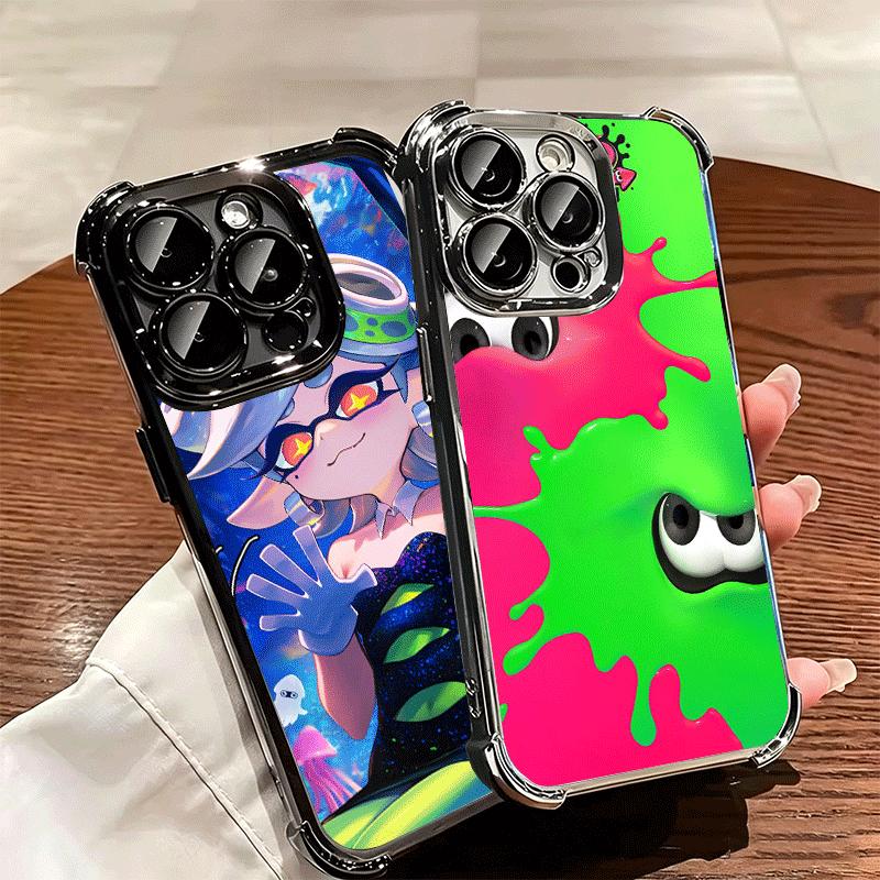 Мягкий чехол для телефона S-Splatoons для iPhone 15 16 17 Air 14 Pro Max 16E Plus 13 12 Mini С покрытием Защита от падений Fundas