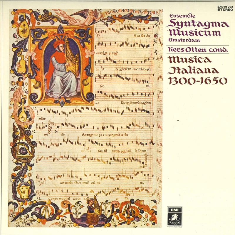 LP Record KEES OTTEN, ENSEMBLE SYNTAGMA MUSIC - Musica Italiana 1300 - 1650 EAA85003 ANGEL Japan Classical Used