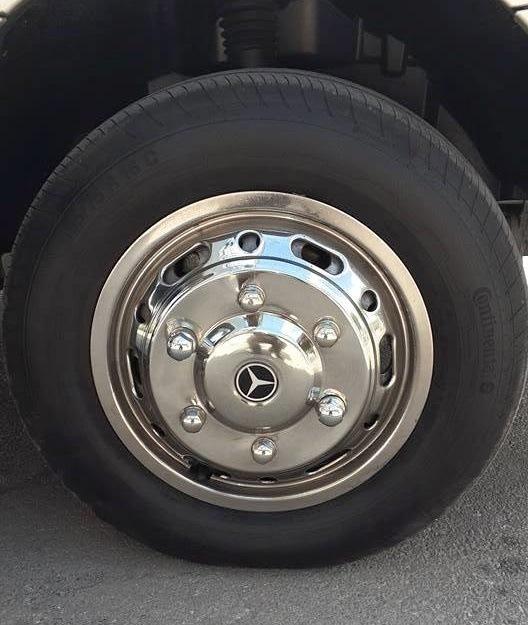 Колпаки из нержавейки Эксклюзив V1 (2 катковые, 4 шт) 2006-2013 для Mercedes Sprinter W906