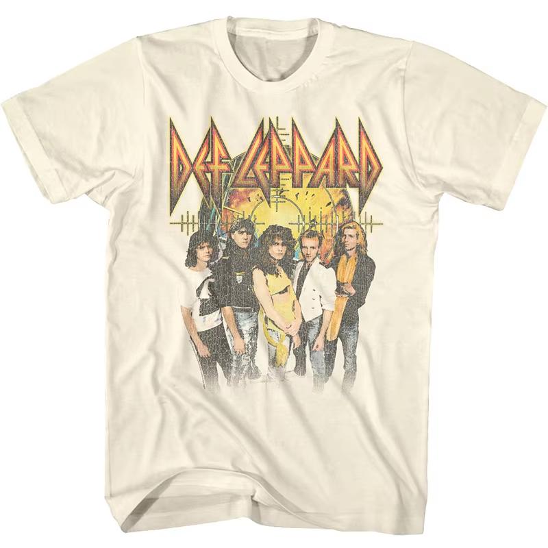 2026 Хард-рок группа Def Leppard Классический Постер Графический Принт Футболки Мужские Женские Модные Аксессуары Футболки Повседневные Свободные Топы