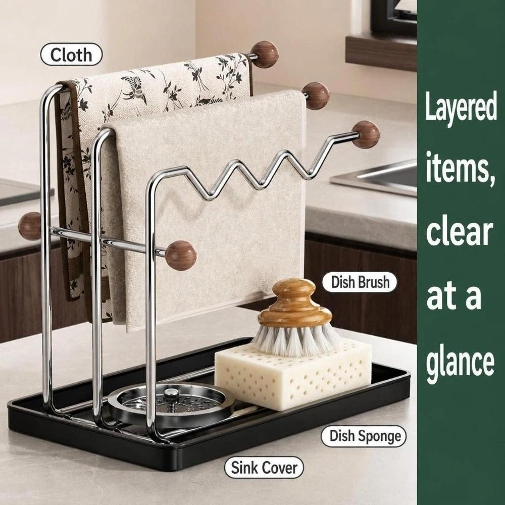 Drainage Tray Kitchen Rag Drying Rack Stainless Steel Multifunctional Drying Rack Home Kitchen