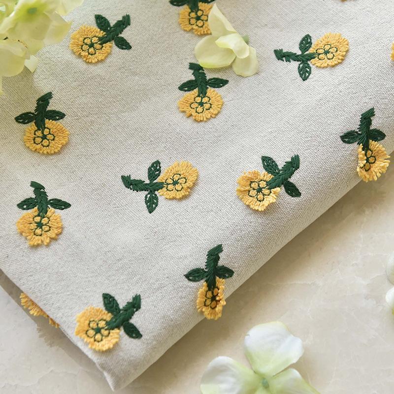 50x125 см шикарная художественная вышивка ромашка льняная ткань хлопок лен 3D ромашка жаккардовая ткань для самостоятельного изготовления платья одежда сумка подушка материал