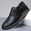 New Leather Shoes for Men's Ox Tendon Sole Soft Leather Soft Sole Versatile Casual Breathable British Shoes Business Casual Shoes