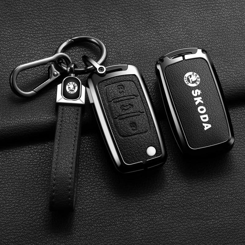 2026 Hot Car Remote Key Case Full Cover Protector Shell Bag For Skoda Octavia A5 A7 Fabia Superb Kodiaq Karoq Auto Keychain Acce