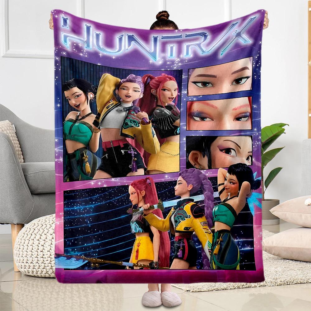 1pc Demon Hunter Girls Colors blanket Soft and Warm for Sofa Office Camping Travel Livingroom Great Gift for Friends and Family Comfortable