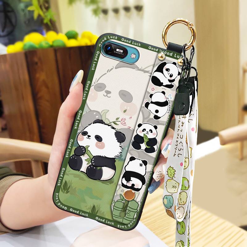 Panda Anti-knock Phone Case For Itel A25/A35/A25 Pro Waterproof Shockproof Back Cover Wristband Wrist Strap Soft case