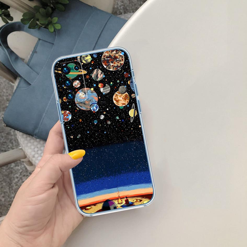 PP7 Космический Астронавт Луна Мягкий Прозрачный Чехол для Телефона для Motorola Moto G7 G8 G9 G84 G85 G73 G24 G15 Z2 Play Power Plus