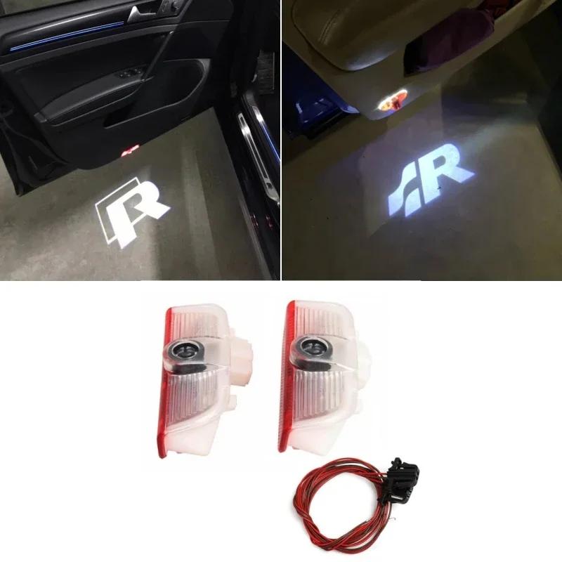 2026 Hot For VW VOLKSWAGEN 2Pcs LED for Golf 5 6 7 8 SR R LINE LOGO Tiguan Arteon CC Jetta Passat EOS POLO Car Door Projector Li
