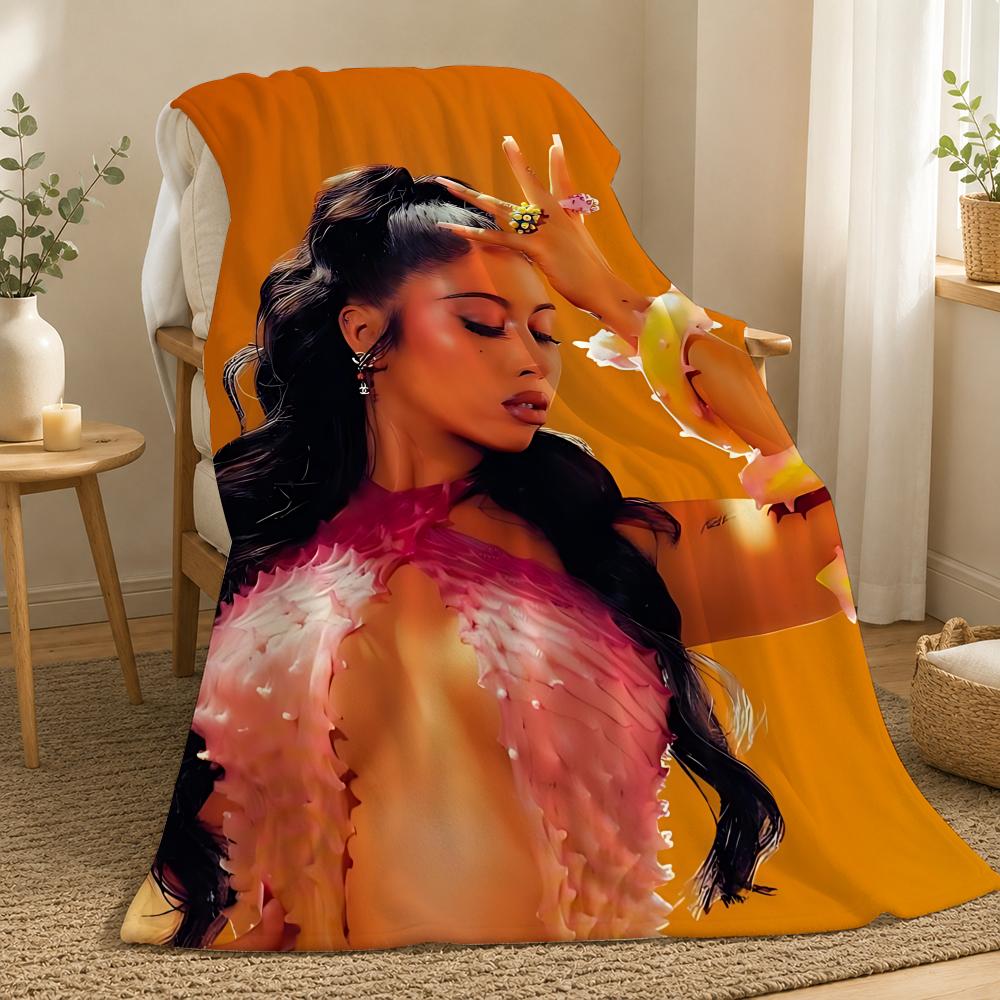 Kali Uchis Singer Throw 240g flannel blanket, suitable for sofas, beds, offices, exquisite gift blankets