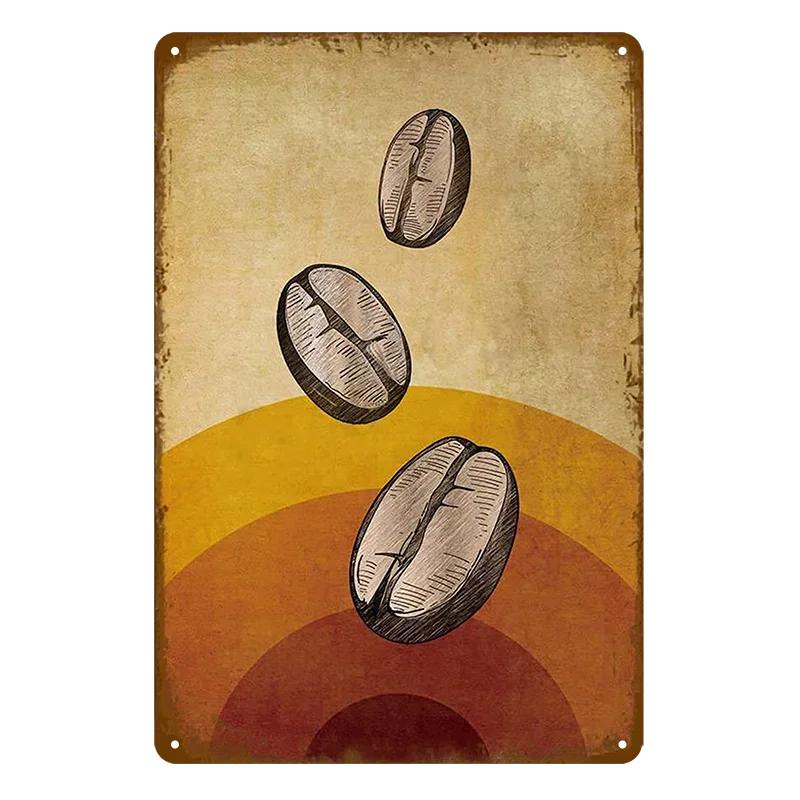 Винтажный кофейный бар, металлические жестяные вывески, Декор, настенная художественная вывеска, плакаты, украшение на стену, кофейная табличка, вывеска для кафе