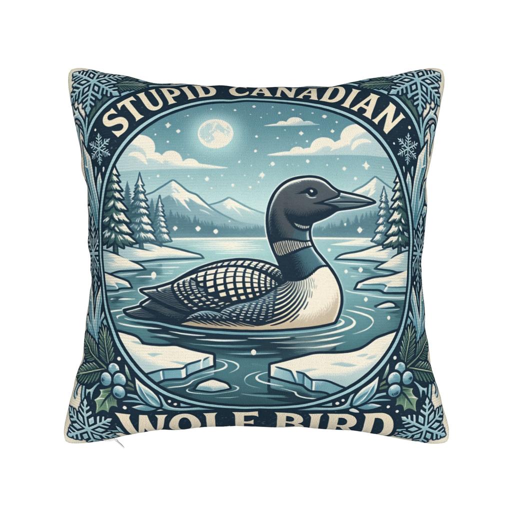 Pillow Cover Stupid Canadian Wolf Bird Says Ice Out Vintage Pillow Case For Sofa Home Decor Pillowcases