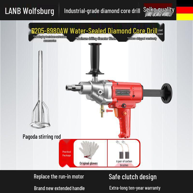 Diamond Core Drill Machine: Handheld & Stand, Wet/Dry, Concrete & AC Hole Opener, Water Drill Mixer