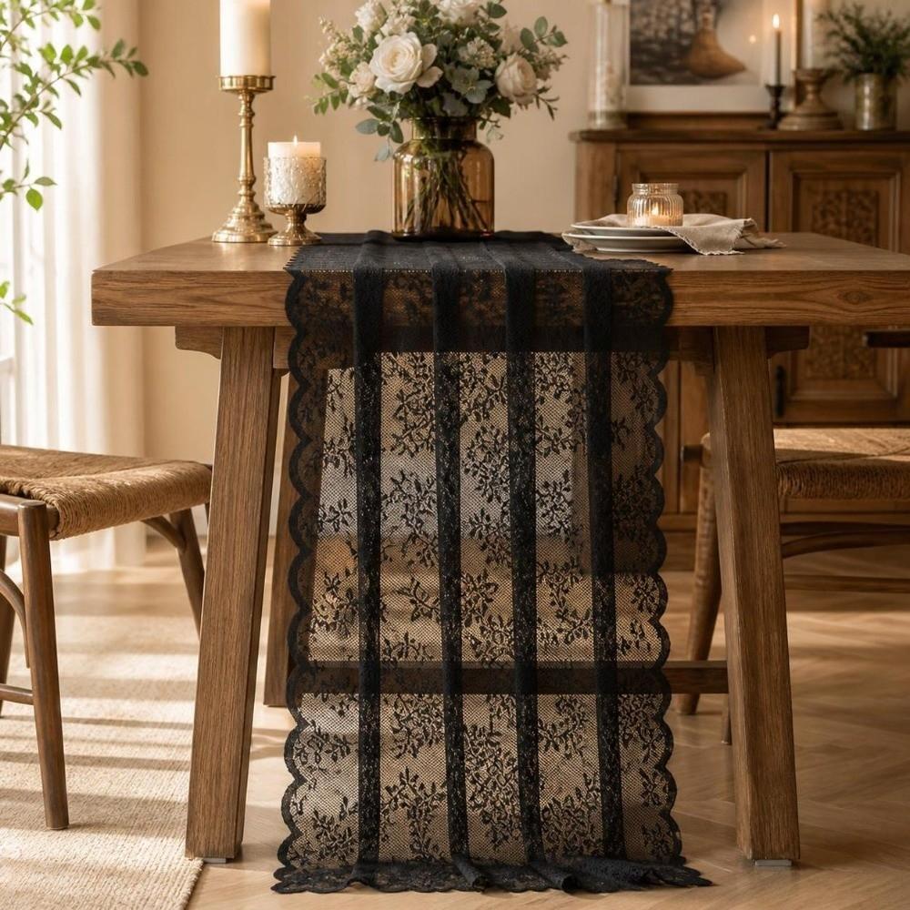 Boho Lace Tablecloth Floral Pattern Wedding Table Decor Lace Table Runner Coffee Table Tv Stand