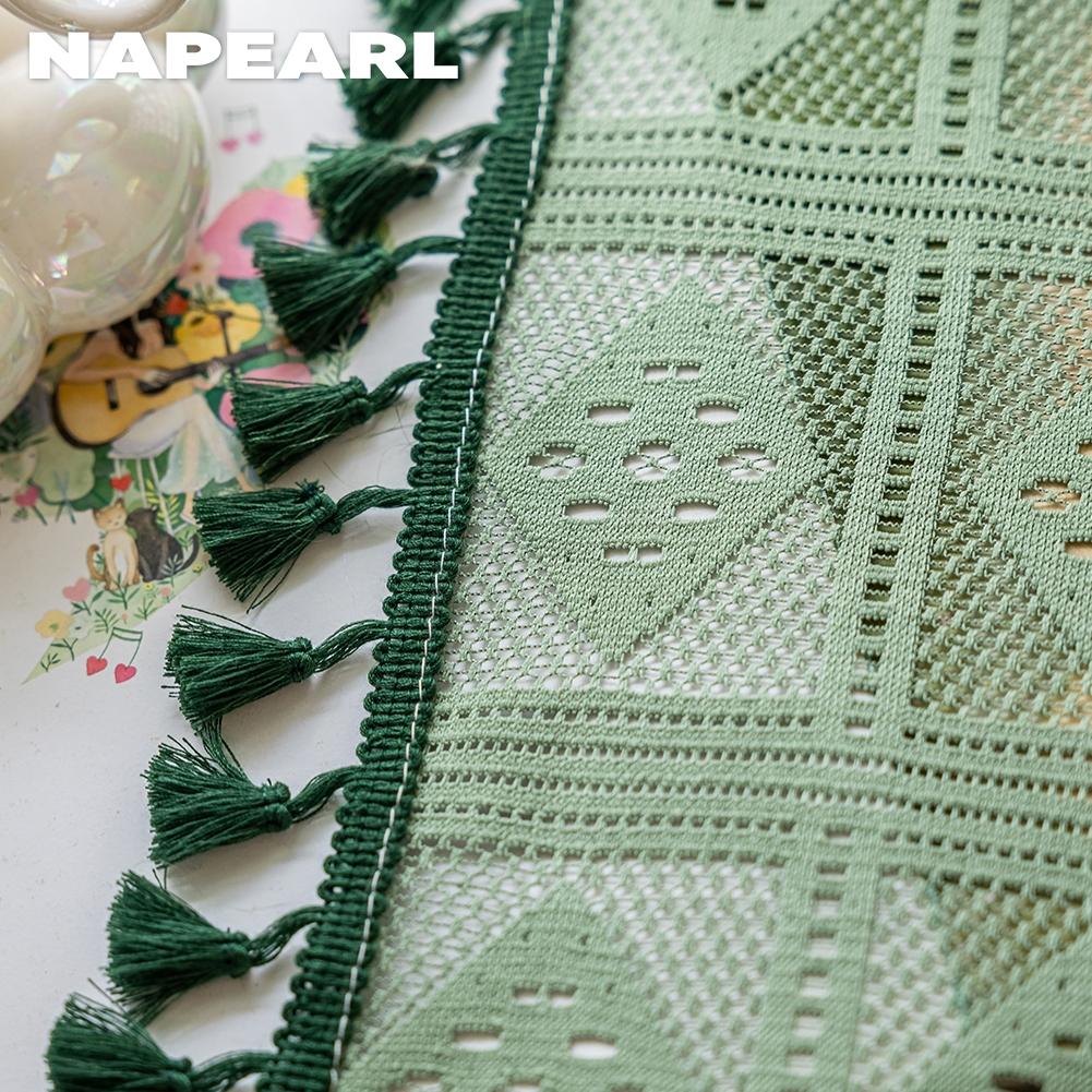 1 шт. NAPEARL 10-20% затемнение французский ретро однотонный ажурный ромбовидный сетчатый бахрома полупрозрачный занавес для гостиной спальни балкона домашний декор