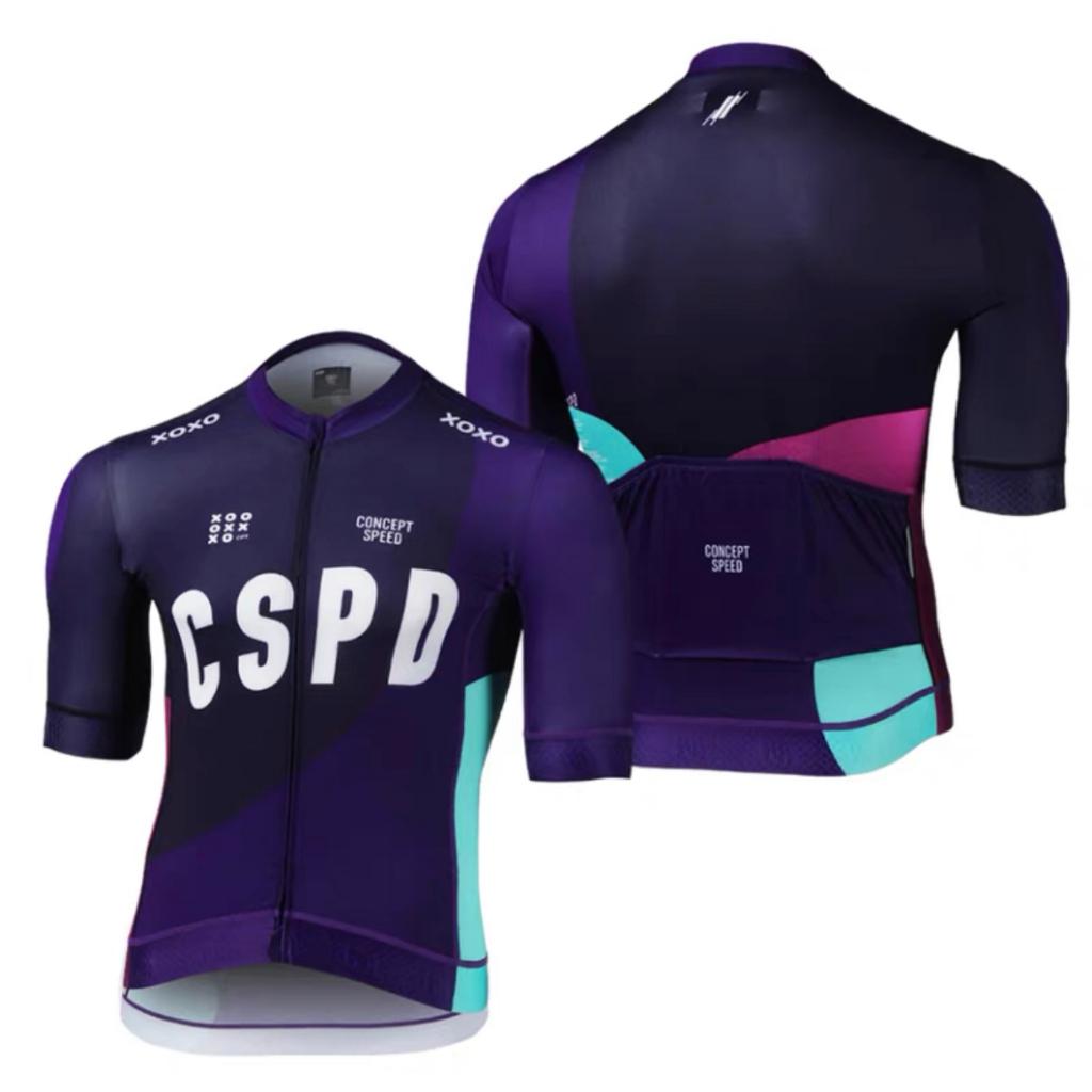CSPD CONCEPT  Cycling Jersey Areo 6 COLOR Fit Race Cut 3 Back Pockets Full Zip Multicolor