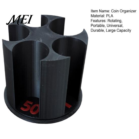 Coin Holder for Car 3D Printed Universal Holder, Large Capacity Car, Portable Cashier Change Organizer Rotating Organizer, Trucks Accessories, Sorter