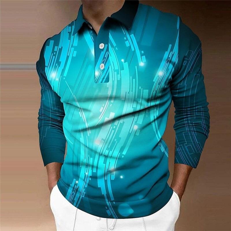 Men's POLO shirt, abstract design, casual street style