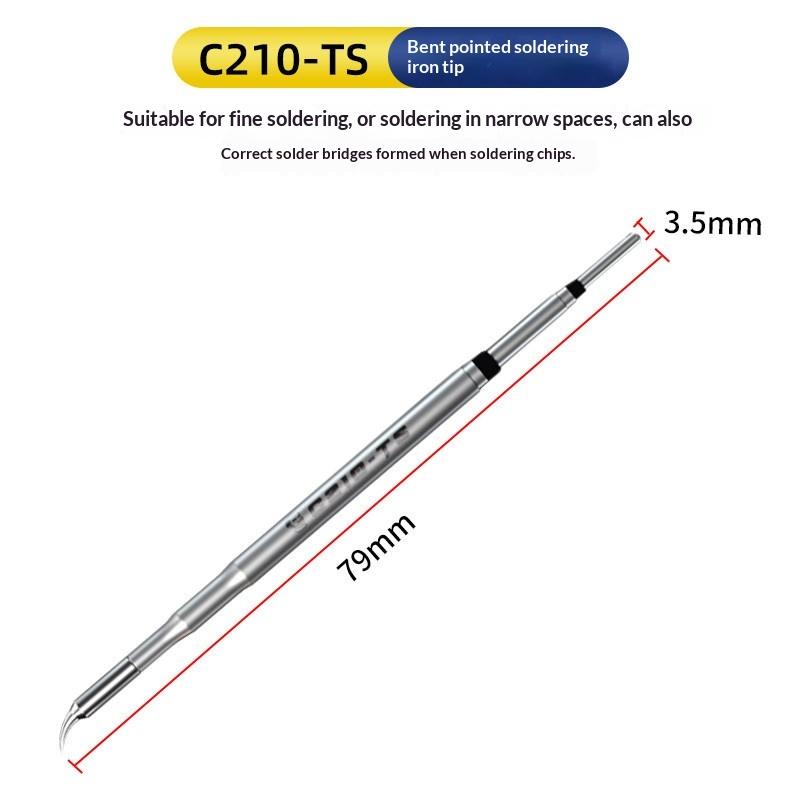 1 шт. Серебряные Жало для паяльника серии C210 C210-TS/TI/SK Заменяемое жало Универсально совместимое с паяльной станцией T210 Сварочные инструменты