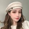2022 New Japan Korea Rosex Tangk Alphabet Wool Wild British Beret Casual Lady Travel Lady Painter Hat Tide Hat Sweet and Cute