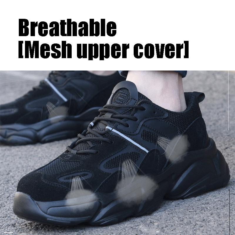 Рабочая обувь мужская;s летняя дышащая, противоударная, противопрокалывающая стальная головка, легкая, износостойкая, дезодорирующая, безопасная изоляционная рабочая обувь