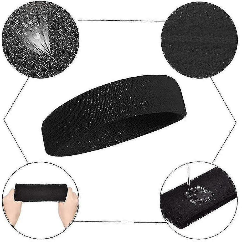 10 Pieces Sports Headband For Men And Women, Sweatband, Elastic Hair Band Non Slip Moisture Wicking Cotton Headband For Sports