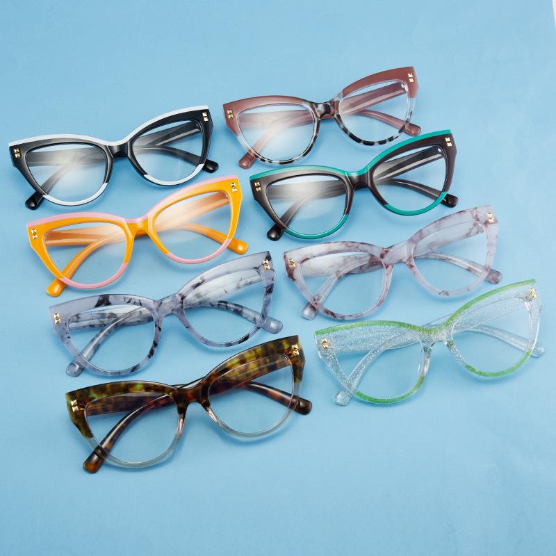 Оправа очков «кошачий глаз» Модные линзы с защитой от синего света Женские ультралегкие большие оправы INS Trend Eyewear Модные украшения