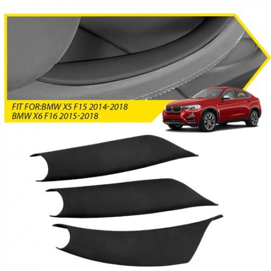 3Pcs Inner Door Pull Handle Cover Trims Fit BMW X5 F15 X6 F16 2014-2018 Black US