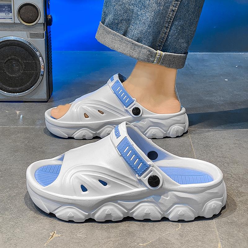 Новые мужские сандалии большого размера на толстой подошве легкие тапочки мужские модные повседневные спортивные сандалии дышащая пляжная обувь для мужчин