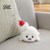 Soft Animal Pendant Cute Baby Seal Plush Keychain, Fluffy White Mini Bag Decorative Car Accessory Charm, Stuffed Ocean Key Ring for Backpack