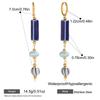 Retro Striped Ceramic Bead Tassel Earrings Long Dangle Stainless Steel Gold PVD Plated Anti Tarnish Jewelry For Women