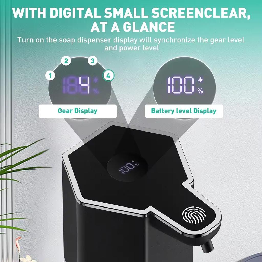 Автоматический дозатор мыла 360 мл 4 уровня дозирования жидкого вспенивающегося мыла Длительная зарядка аккумулятора Автоматический дозатор мыла Без сверления