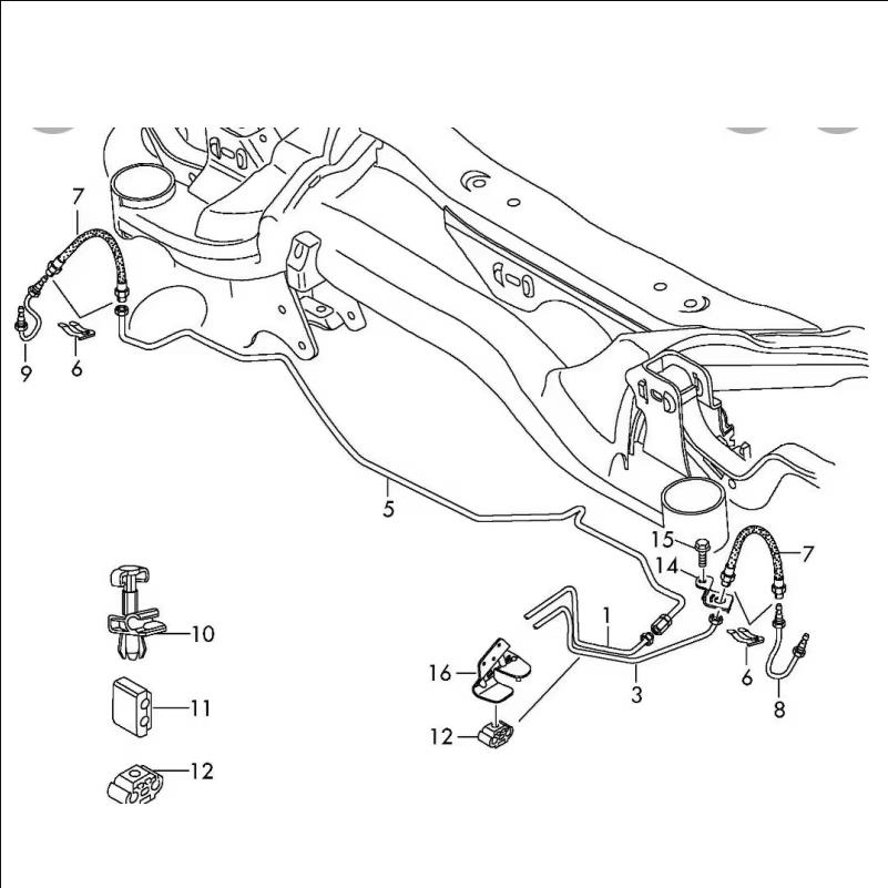 1 Pair Rear Brake Pipes For Vw Golf 5&6 Gti,Passat,Touran,Skoda,Seat Au1di A3 & Tt
