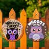 Funny Wooden Sign with Adorable Owls Pattern, Unique Decorative Plaques & Signs for Front Door, Wall Hanging Decor, Ideal Gift for Friend & Family