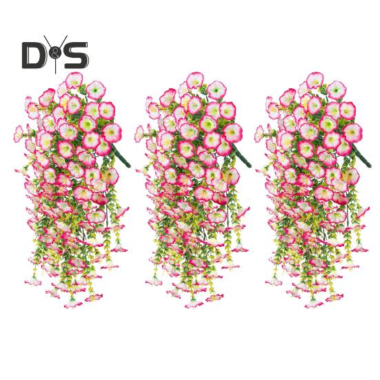 3 шт. подвесной искусственный цветок ипомеи устойчивый к ультрафиолетовому излучению реалистичный искусственный шелковый цветок для свадебной вечеринки в помещении и на открытом воздухе в саду настенный искусственный цветок украшение