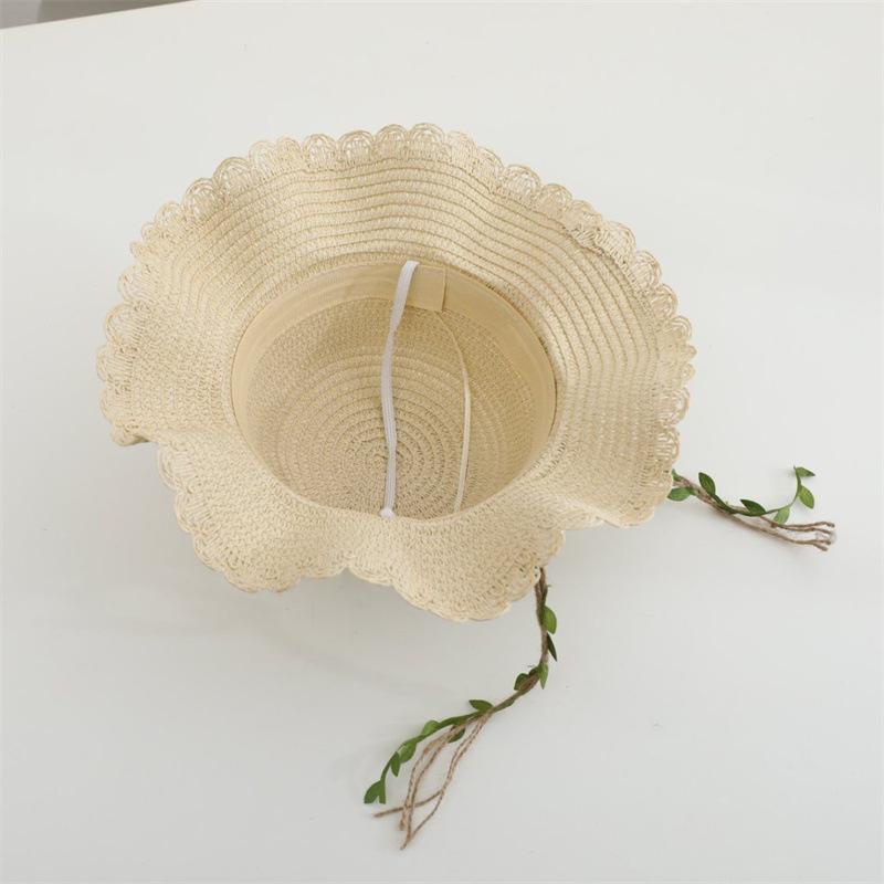 Children's Straw Hat Set with Shoulder Straps Cute Flower Hat and Tote Bag, Girls Baby 2 Pieces Children's Sun Protection Accessories