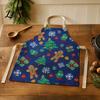 Family Gathering Culinary Outfit Christmas Apron, Santa Claus/Elk/Gingerbread Man/Snowman Print Cooking Bib, Waterproof Holiday Bib Non-woven Fabric,