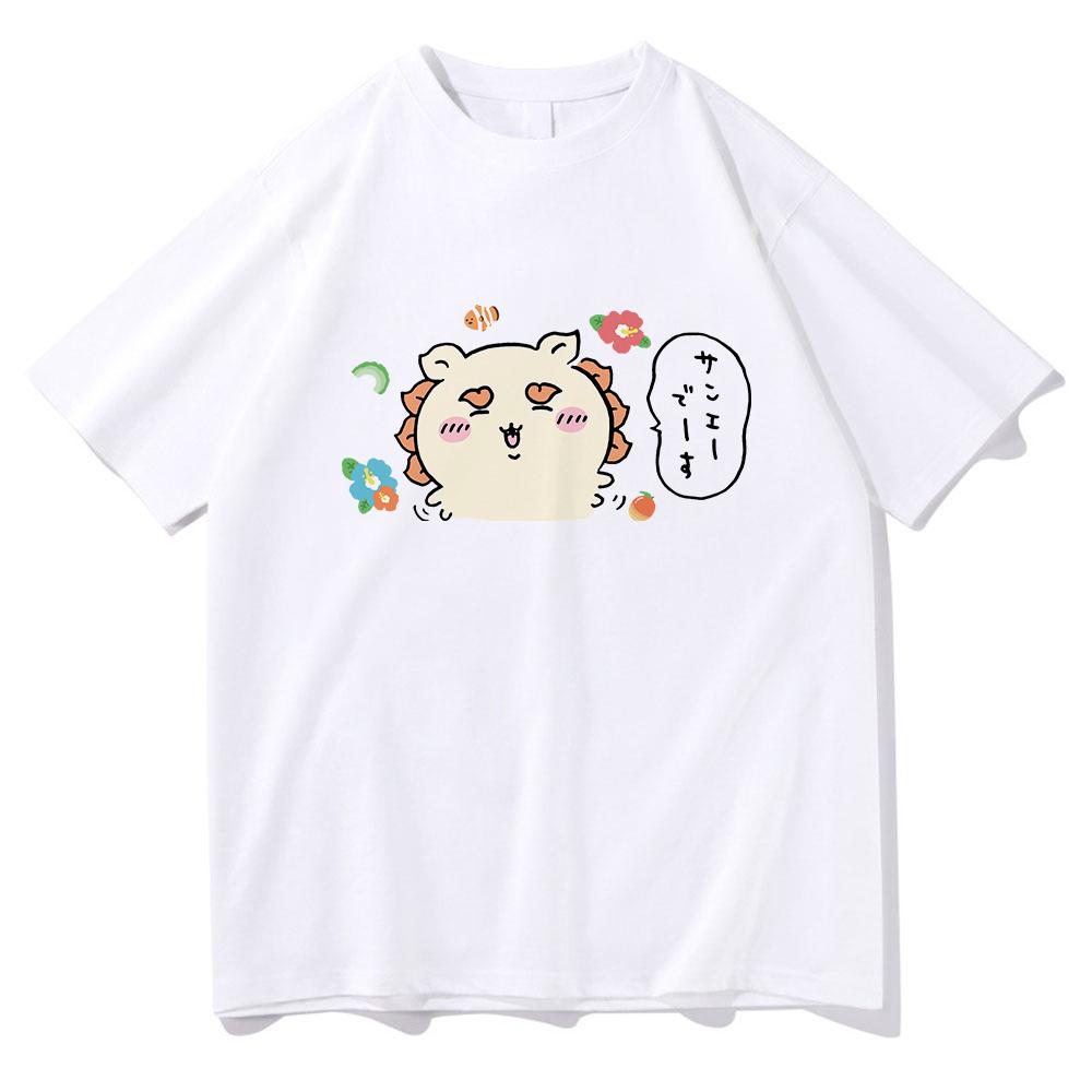 Милая футболка Chiikawa унисекс Harajuku с эстетической графикой Kawaii футболка унисекс японского аниме мультфильм оверсайз хлопковая футболка Корея