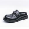 Fashion Luxury Designer Leather Tassel Mules Half Shoes Slippers Mens Lazy For Men Slides Casual Shoes Sandals Loafers
