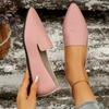 Fashion Ladies Shoes 2025 Slip On Women's Flats Outdoor Casual Flats Women Pointed Toe Soft Bottom Solid Plus Size Shoes Women Zapatos