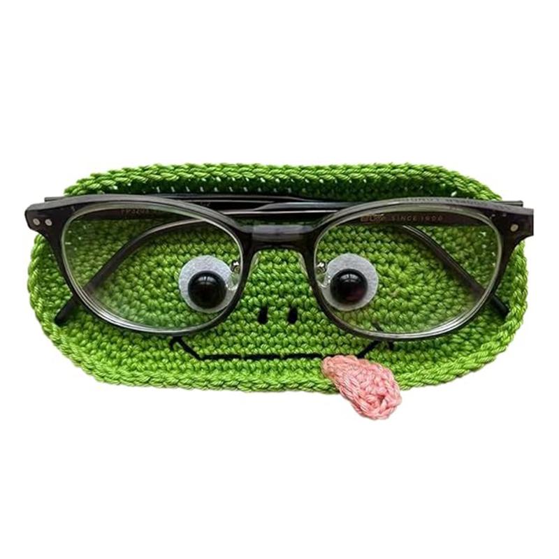 Вязаный крючком держатель для очков – Держатель для очков для стола и прикроватной тумбочки – Милый чехол и органайзер для очков