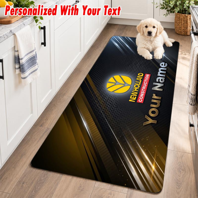 New Holland Custom Name Flannel Rug Kitchen Mat Non Slip Floor Carpet Personalized Home Decor
